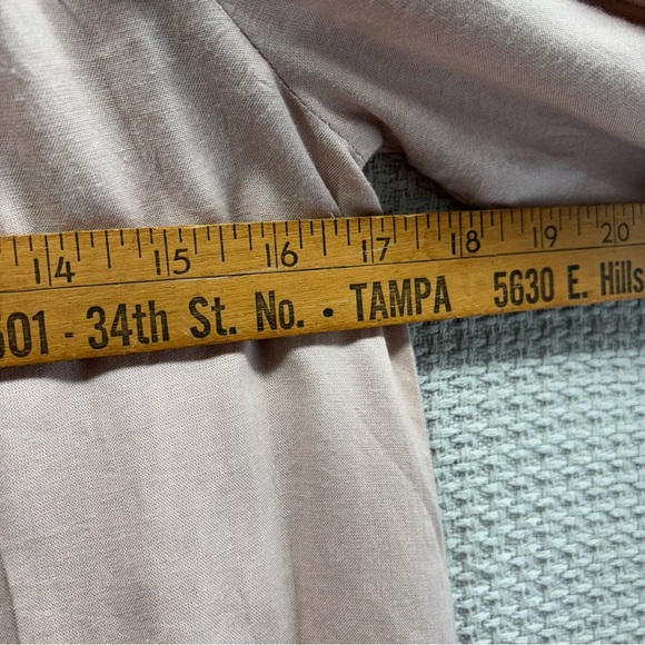 NWT Feathers Light Pink Flared Sleeve Blouse Women Sz Small- Boho Peasant Flowy - Picture 8 of 9